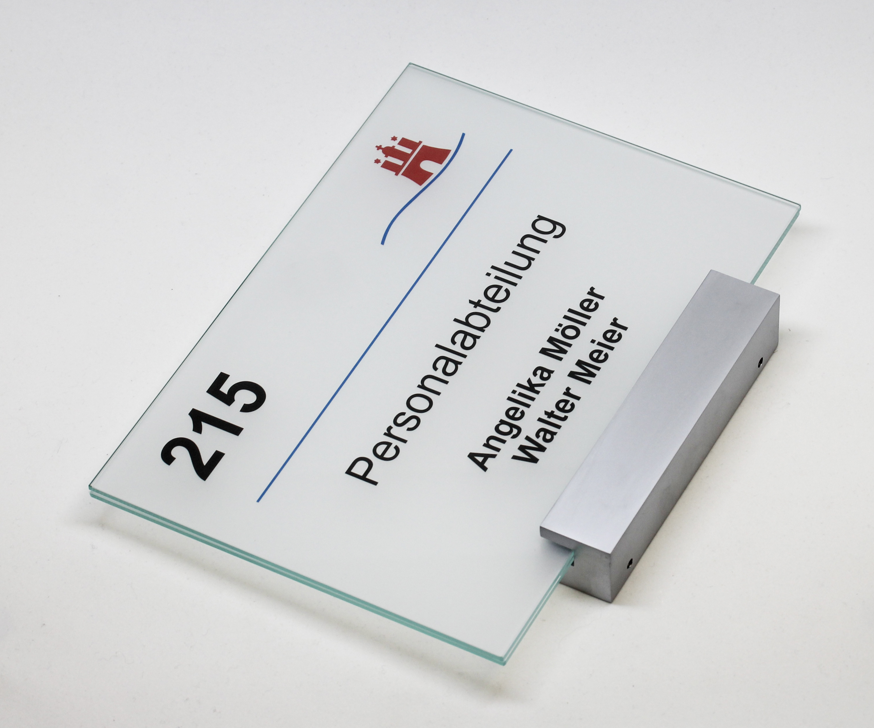 Glas-Türschild MONACO - 210 x 148 mm A5 quer