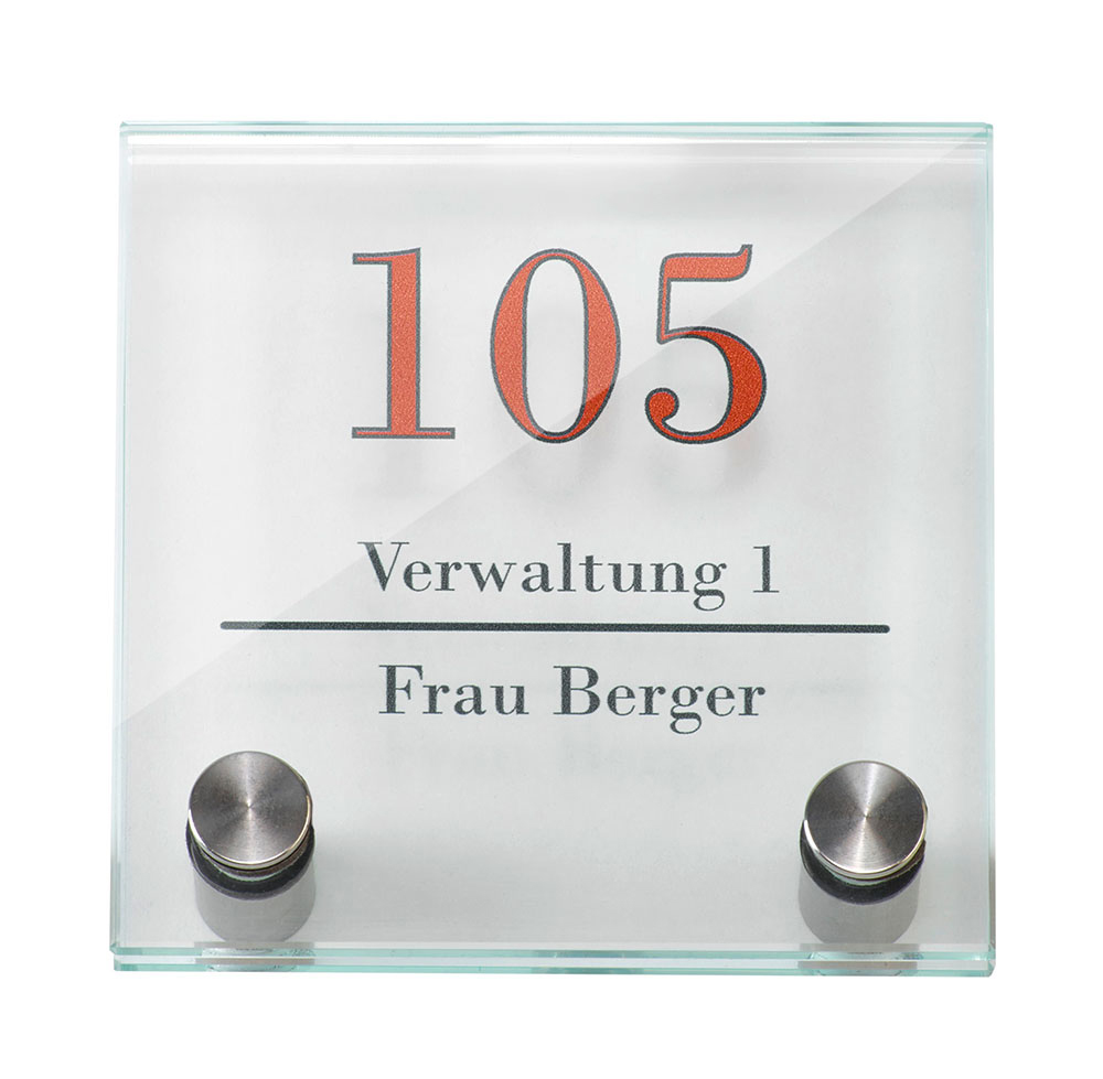 Glas-Türschild GALERIE - 100 x 100 mm