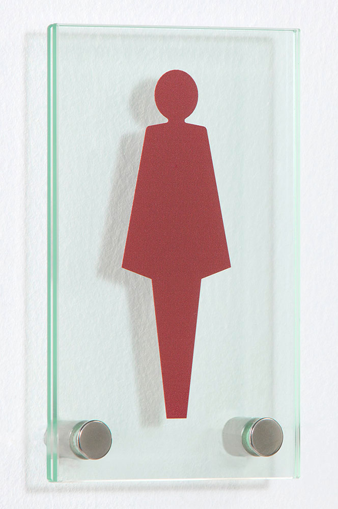 Glas-Türschild GALERIE - 100 x 160 mm