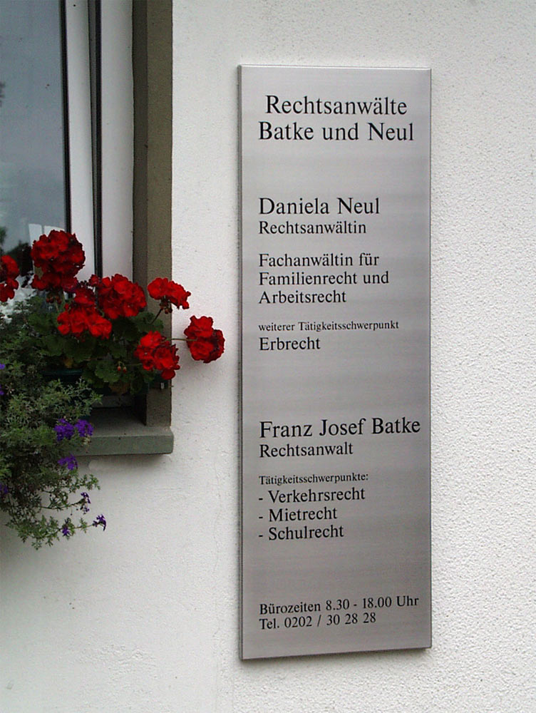 Edelstahl-Kassetten-Schild - 20 mm abgekantet Typ Profil