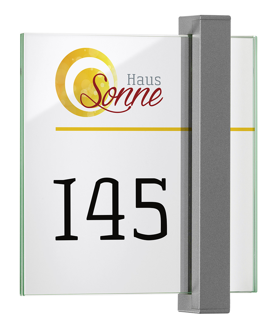 Glas-Türschild TORINO - 148 x 148 mm