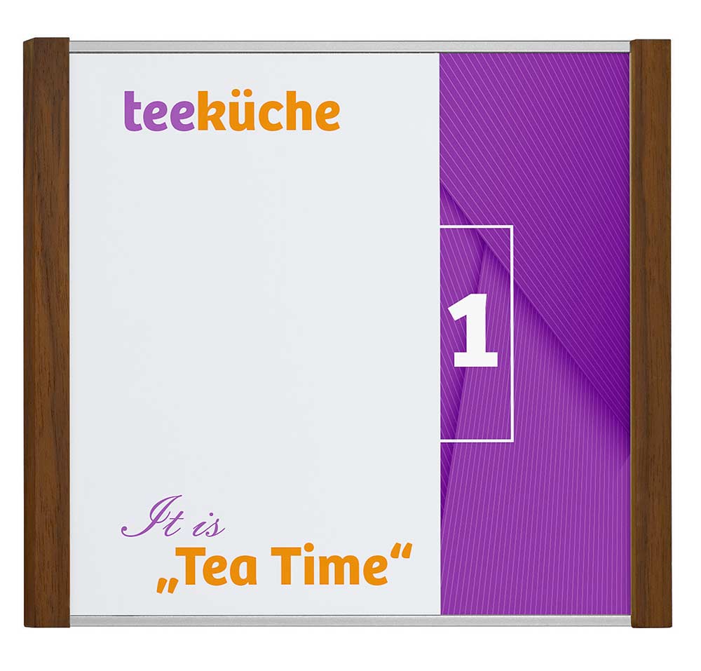 Türschild LMH Silver Line - Nussbaum 159,5 x 150,5 mm
