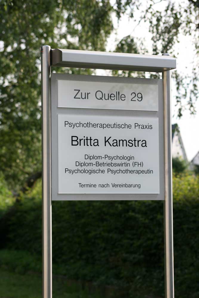 Edelstahl-Schildständer - Typ ESR-H-BL-Plexi-Kamstra