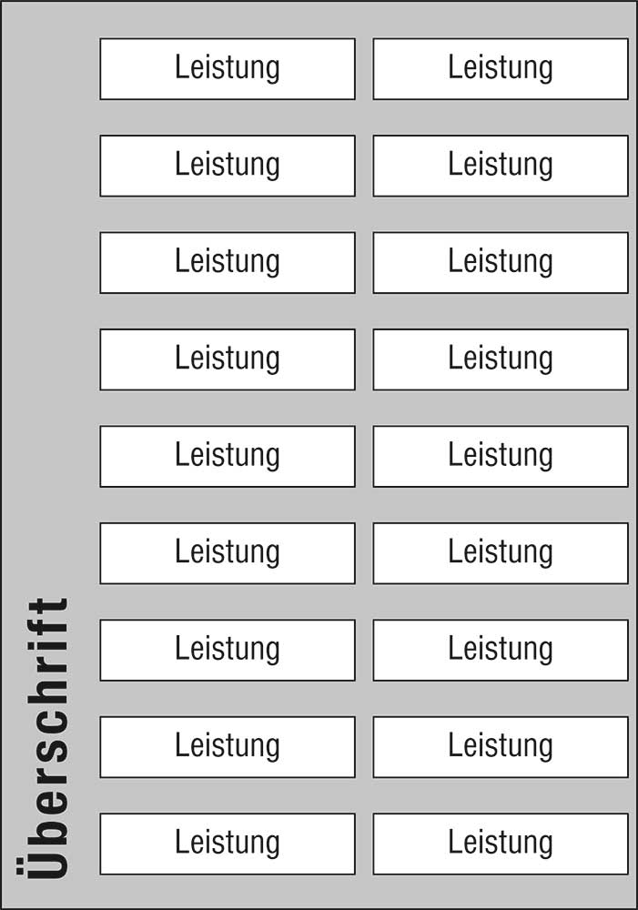 Leistungs-Tafel - 525 x 750 mm - mit 18 Titel