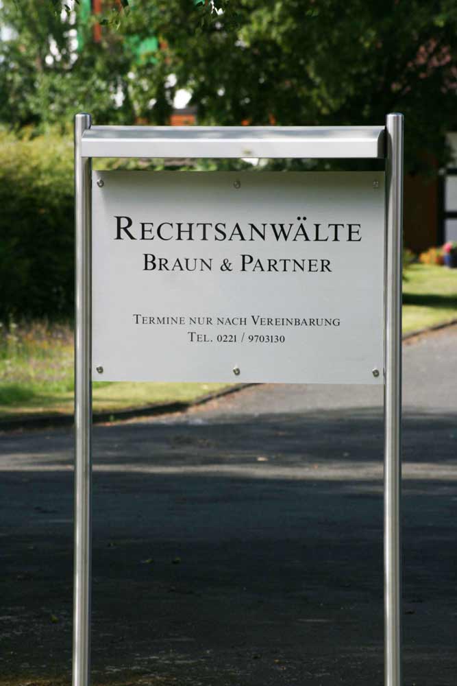 Edelstahl-Schildständer - Typ ESR-V2A-BL-Braun