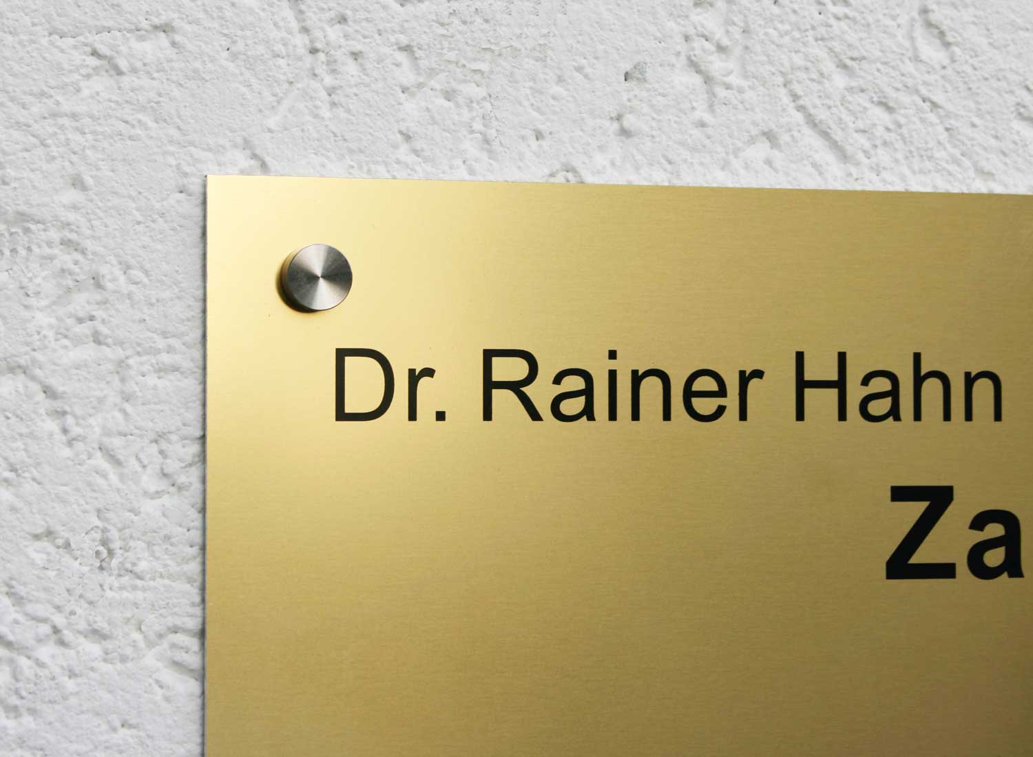 Alu-Schild Typ Alpha - 2 mm messingfarben eloxiert