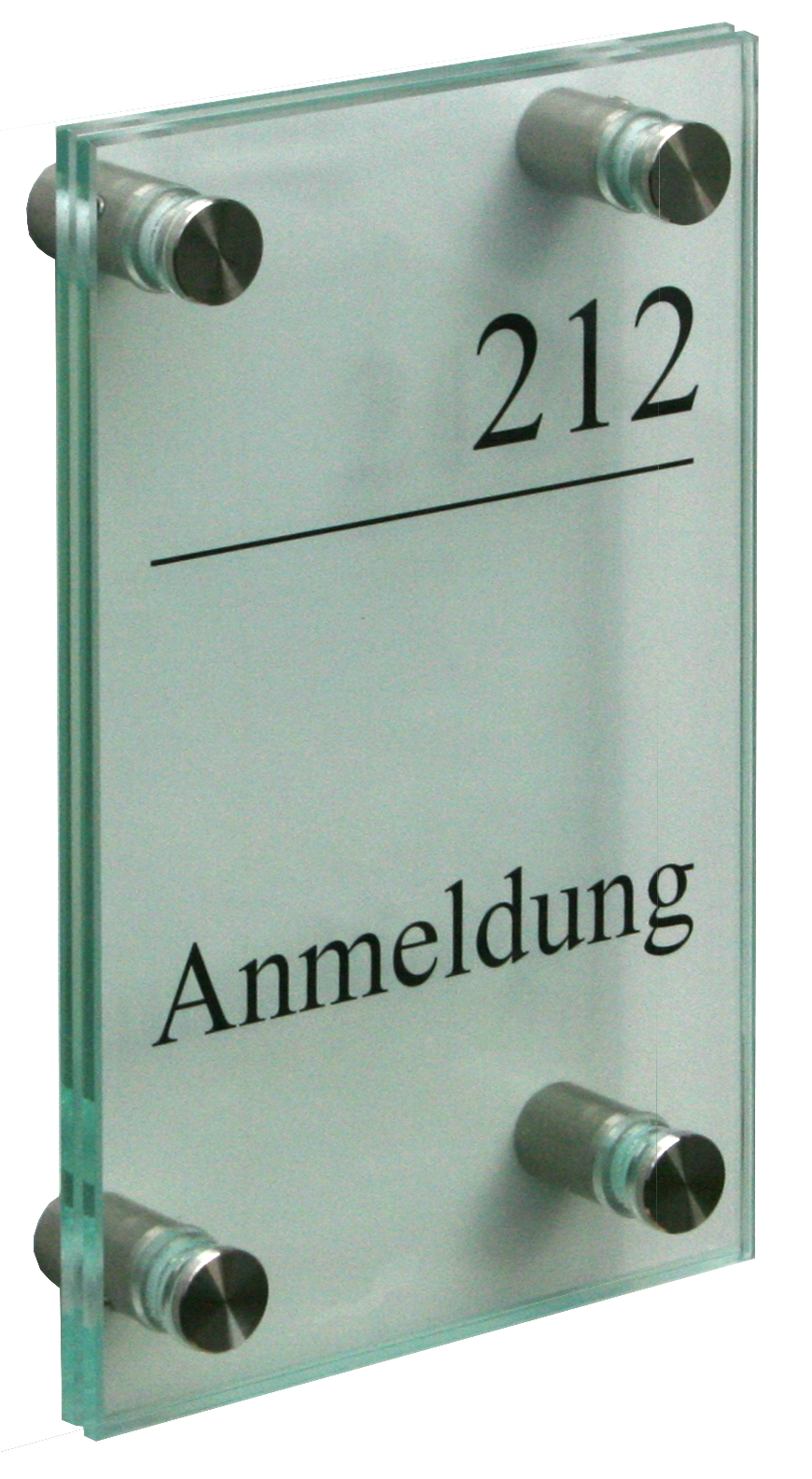 Glas-Türschild KRISTALLUM-R - 120 x 180 mm (hoch oder quer)