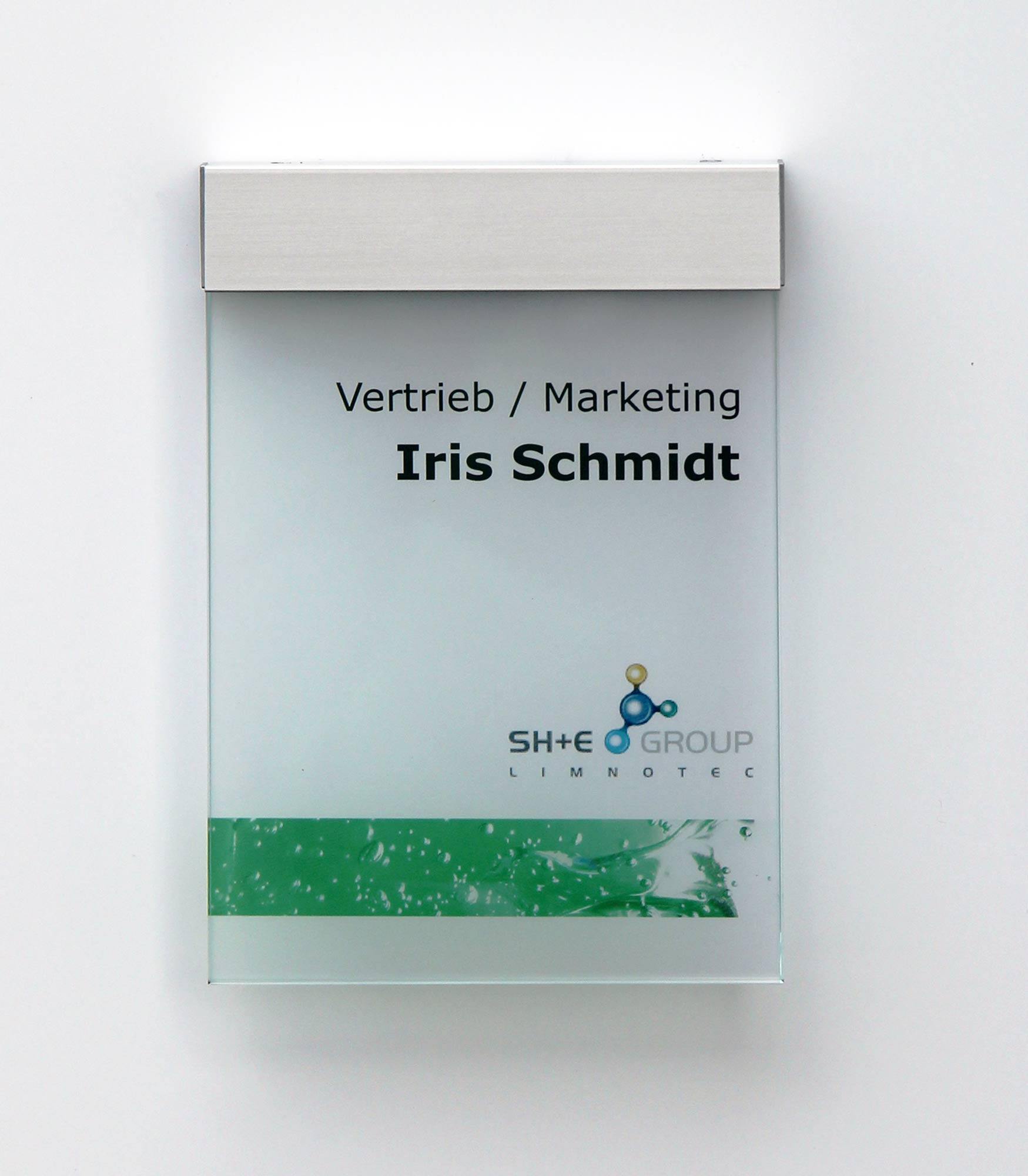 Glas-Türschild KRISTALLINO - 105 x 149 mm, DIN A6