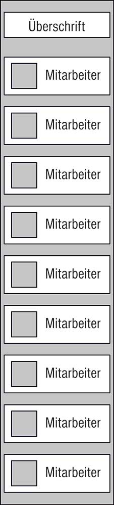 Mitarbeiter-Display - 225 x 1000 mm - Überschrift + 9 Mitarbeiter
