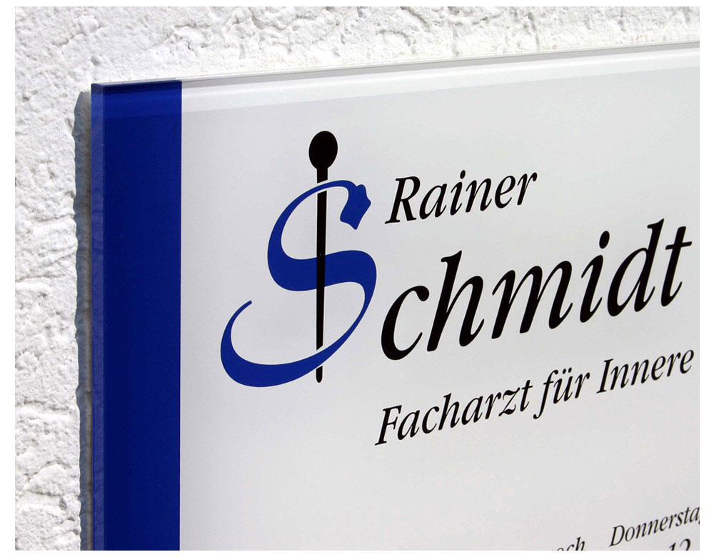 Rechteck Acrylglasschild - 8 mm Typ Beta