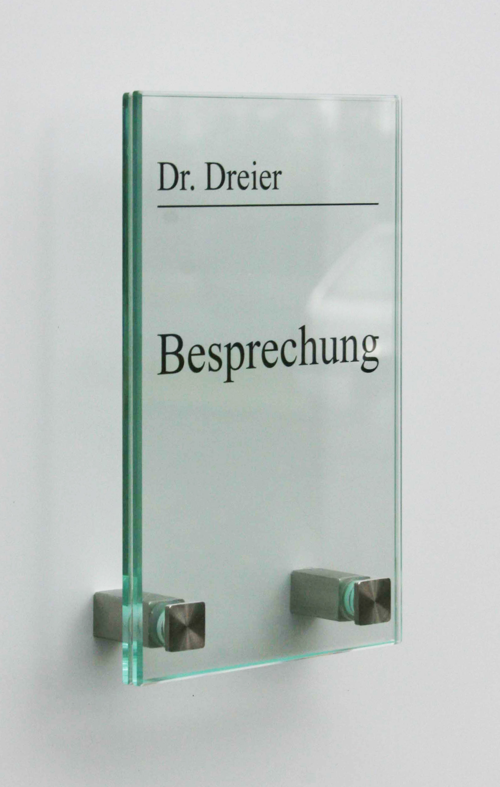 Glas-Türschild INOFIX-Q - 100 x 170 mm (BxH)