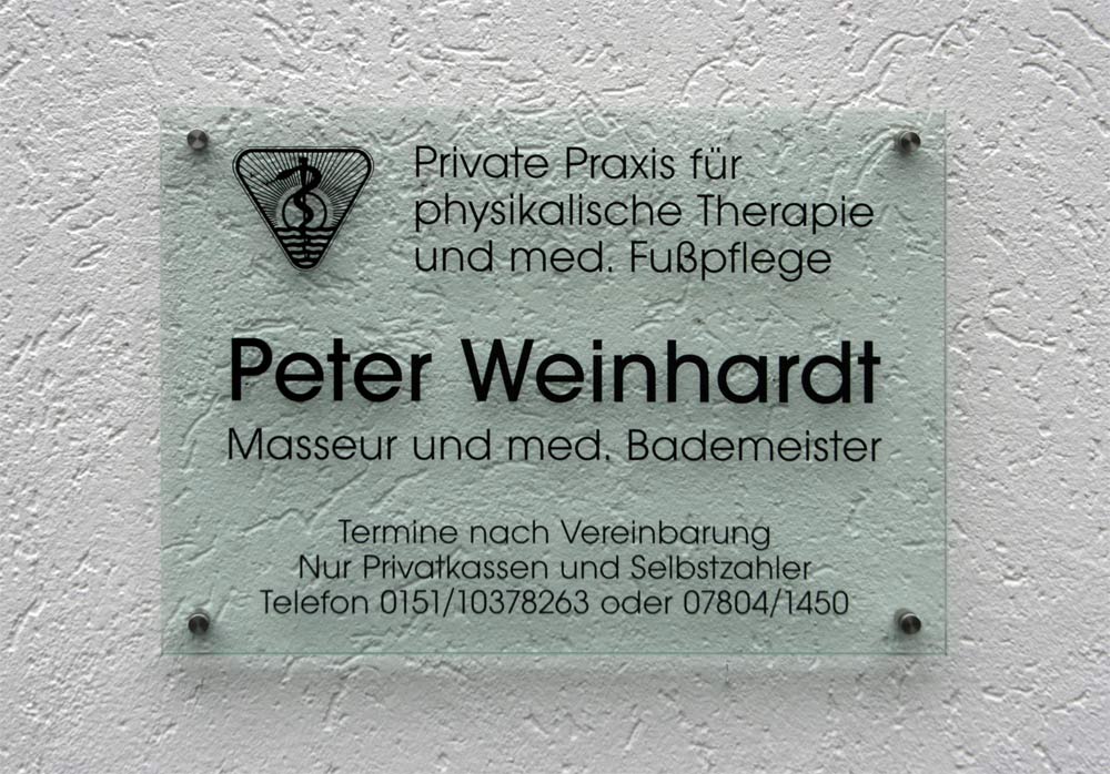 Echtglas-Schild (ESG) - 8 mm Typ Kristallum-klar