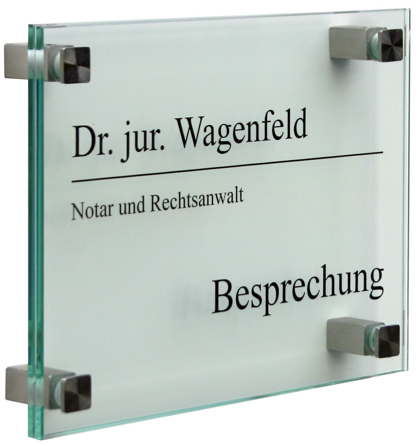 Glas-Türschild INOFIX-Q - 210 x 148 mm A5 (hoch oder quer)