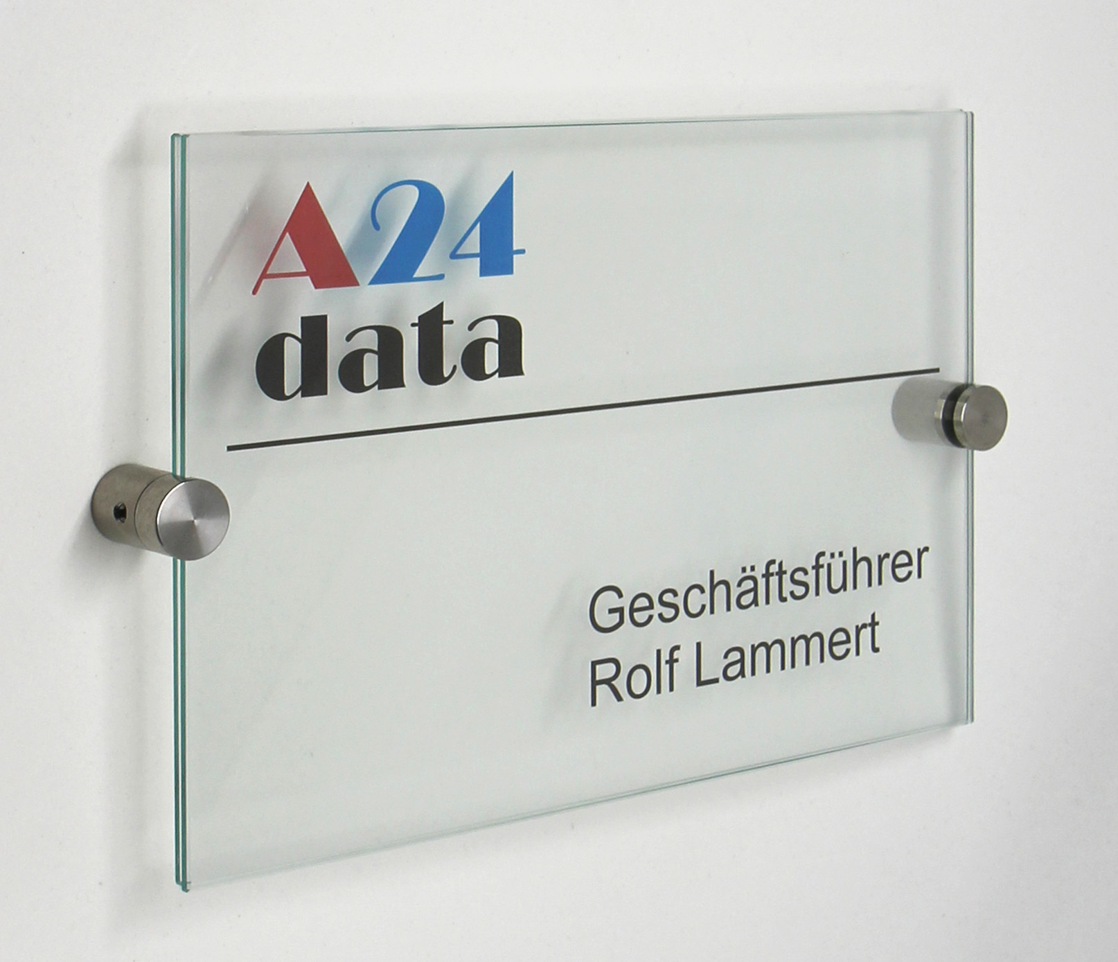 Glas-Türschild INOXO-K - 210 x 149 mm A5 (hoch oder quer)