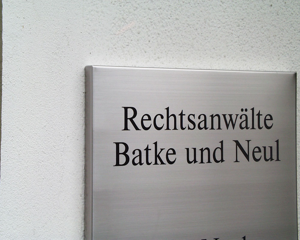 Edelstahl-Kassetten-Schild - 20 mm abgekantet Typ Profil