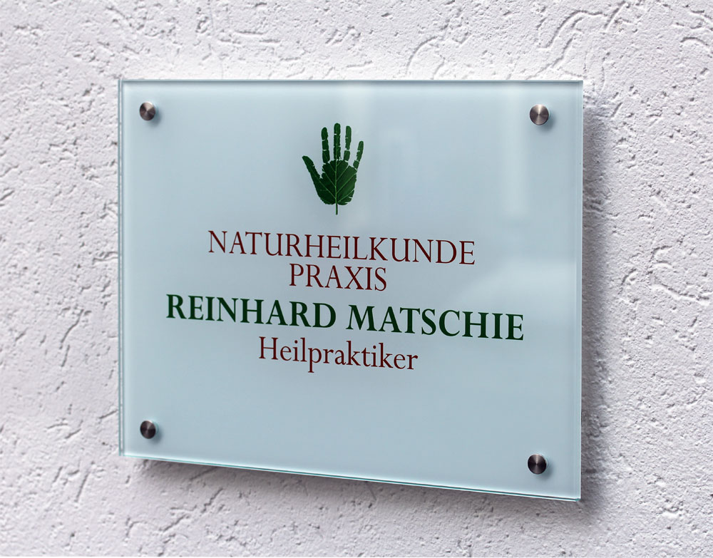 Echtglas-Schild (ESG) - 8 mm Typ Kristallum-weiß