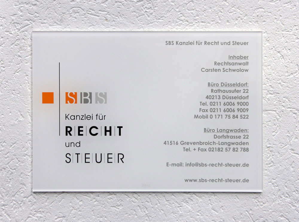 Rechteck Acrylglasschild - 8 mm Typ Beta