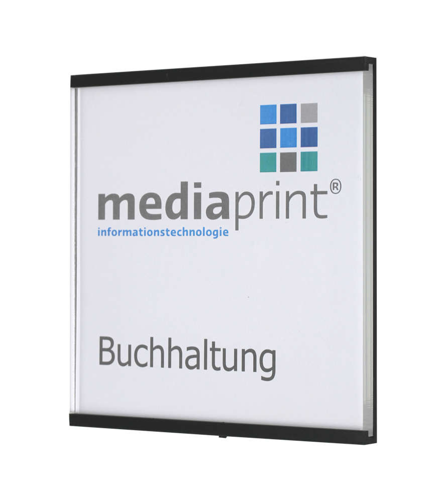 Türschild SlideFix Black - 150 x 150 mm (BxH)