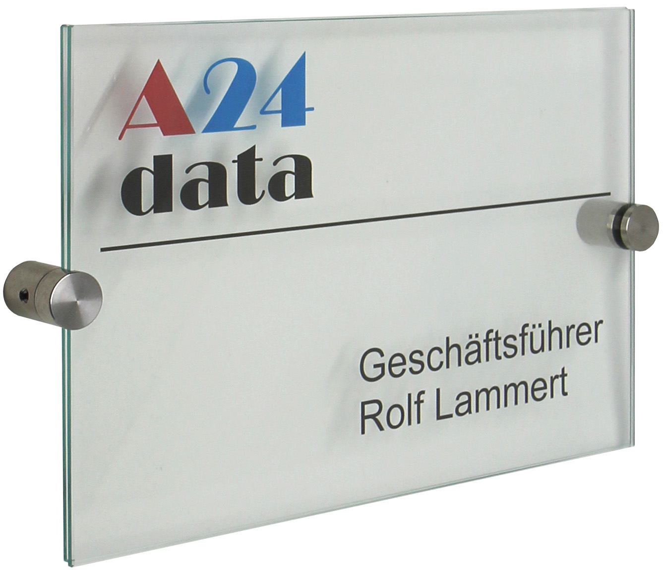 Glas-Türschild INOXO-K - 210 x 149 mm A5 (hoch oder quer)