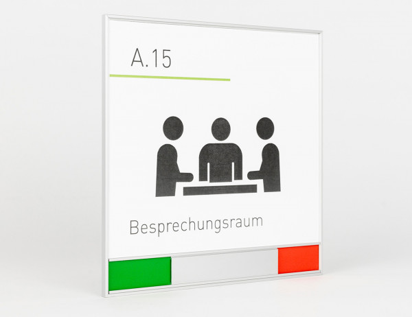 Türschild FORMO.flach - - Frei / Besetzt-Anzeige - 152 x 152 mm