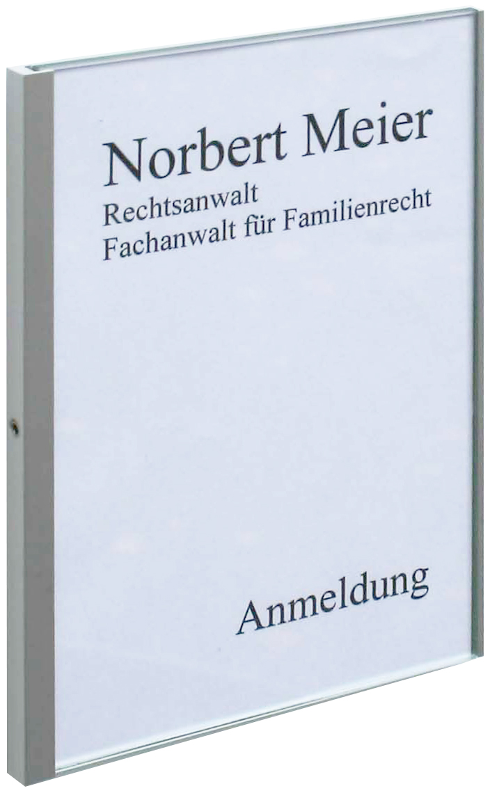 Türschild KRISTALLINO.w-Acryl - 149 x 110 mm (BxH) A6 hoch oder quer