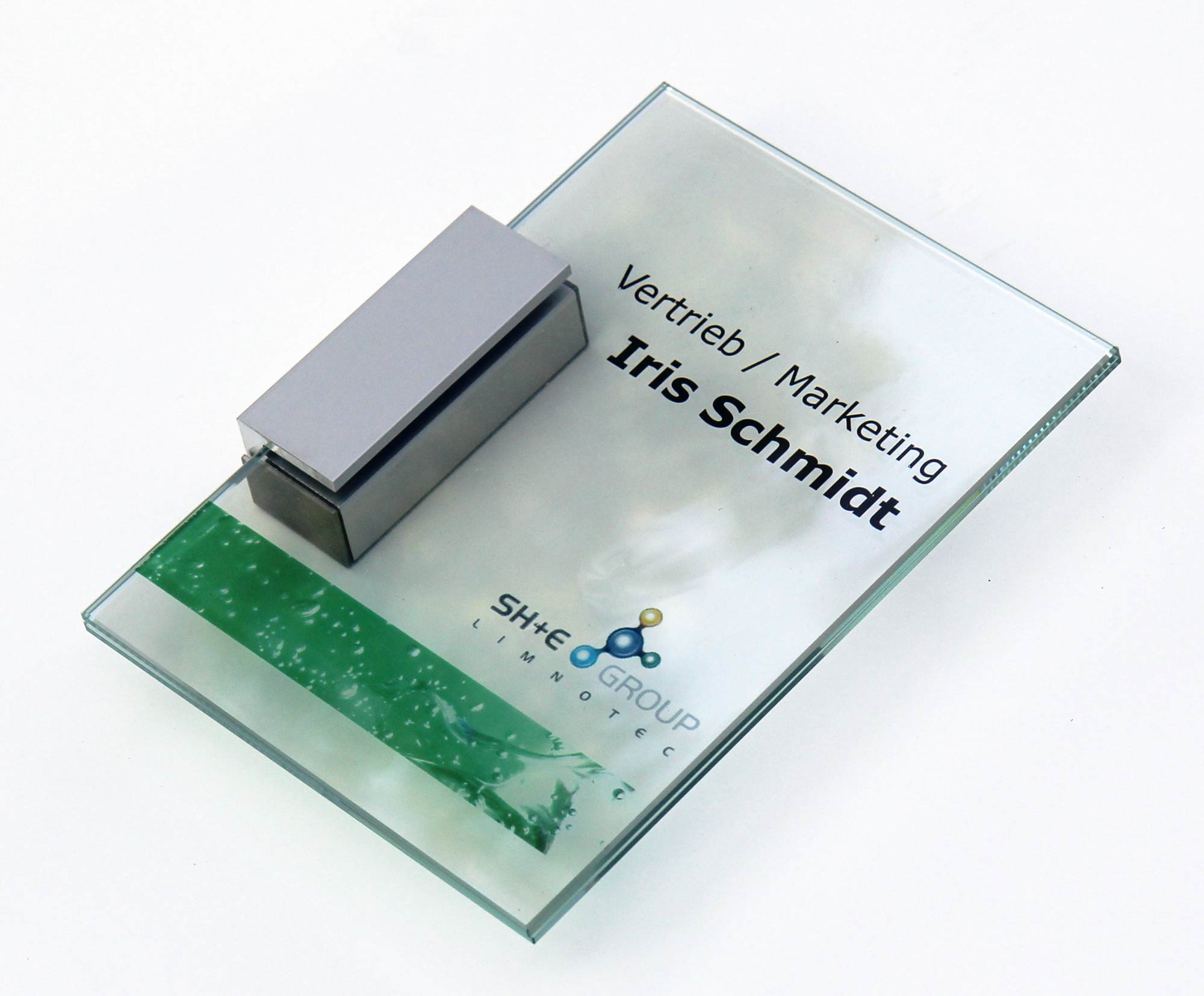 Glas-Türschild KRISTALLINO - 105 x 149 mm, DIN  A6