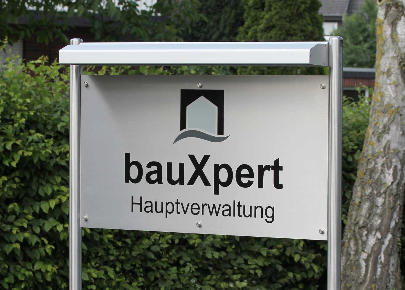 Edelstahl-Schildständer - Typ ESR-V2A-BL-Bauxpert