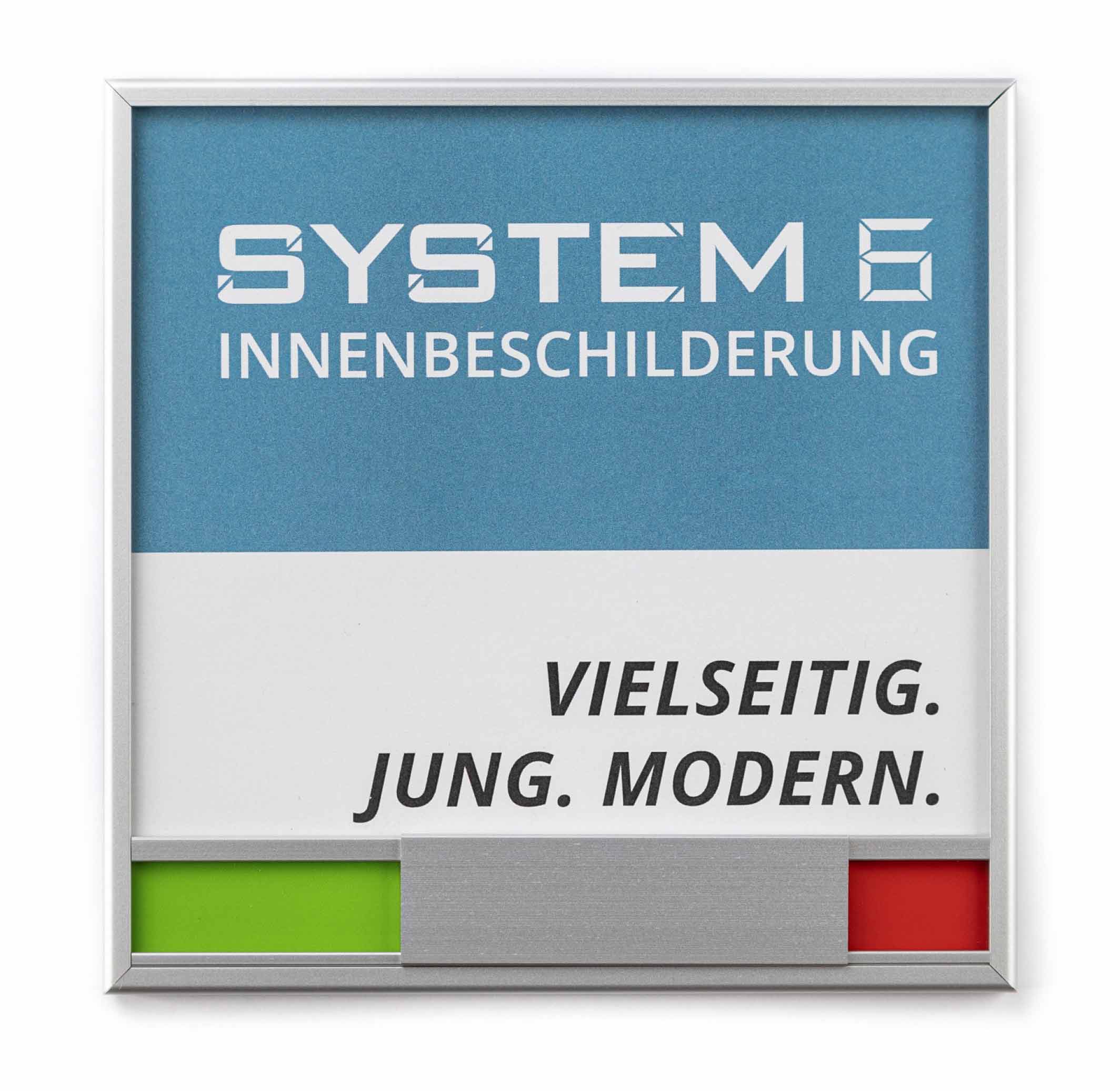 Türschild SYSTEM 6 - Frei / Besetzt-Anzeige - 153 x 153 mm
