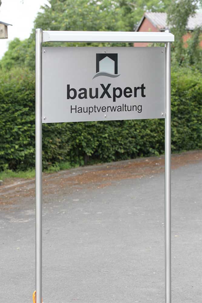 Edelstahl-Schildständer - Typ ESR-V2A-BL-Bauxpert