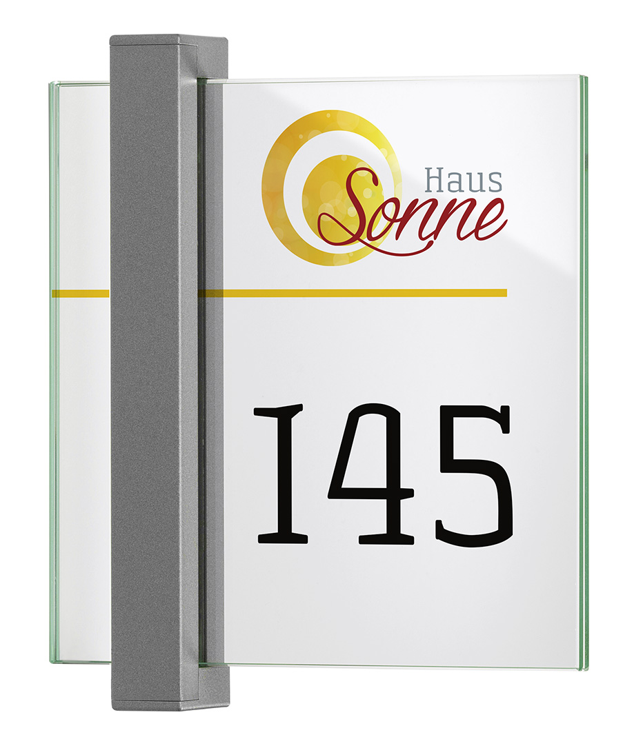Glas-Türschild TORINO - 148 x 148 mm
