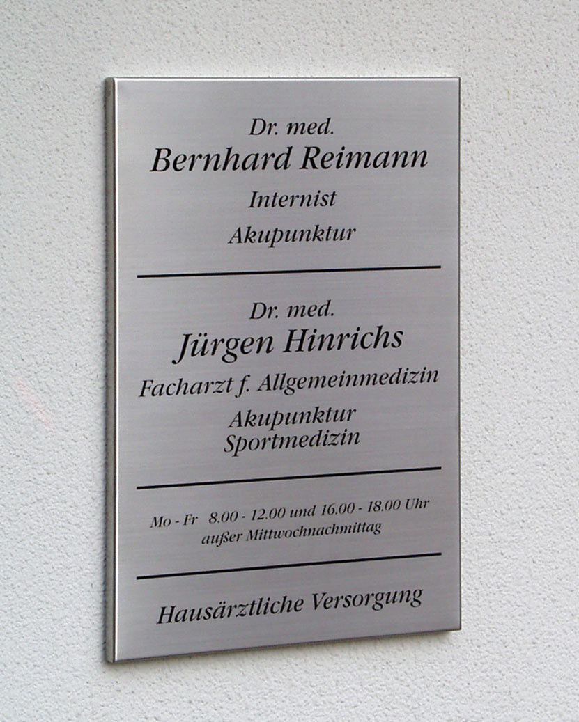 Edelstahl-Kassetten-Schild - 20 mm abgekantet Typ Profil