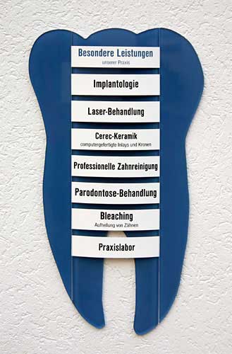 Leistungs-Tafel - 420 x 750 mm - Überschrift + 5 Titel