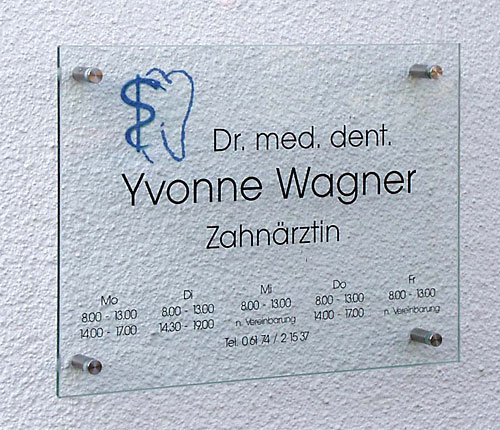Echtglas-Schild (ESG) - 8 mm Typ Kristallum-klar