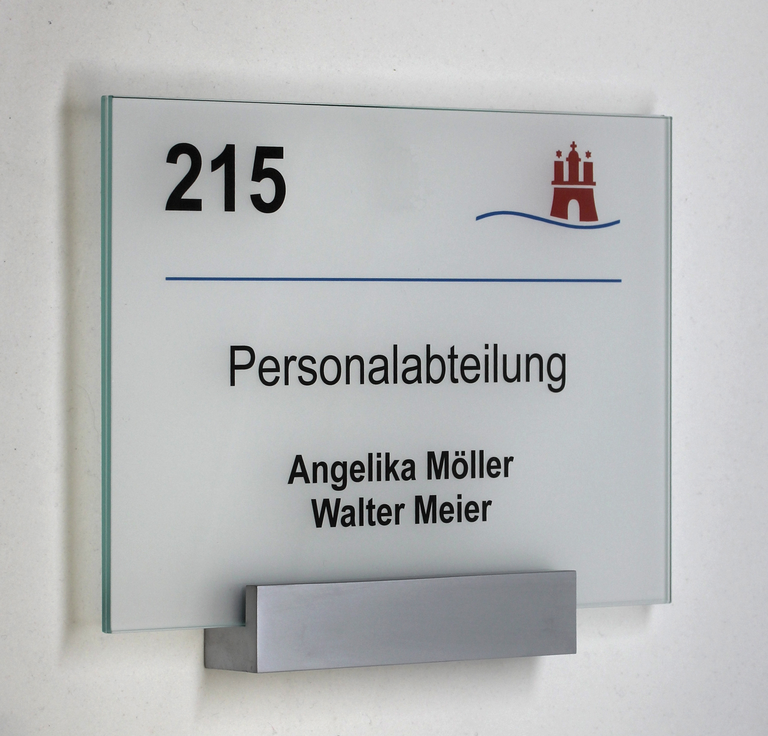 Glas-Türschild MONACO - 210 x 148 mm A5 quer