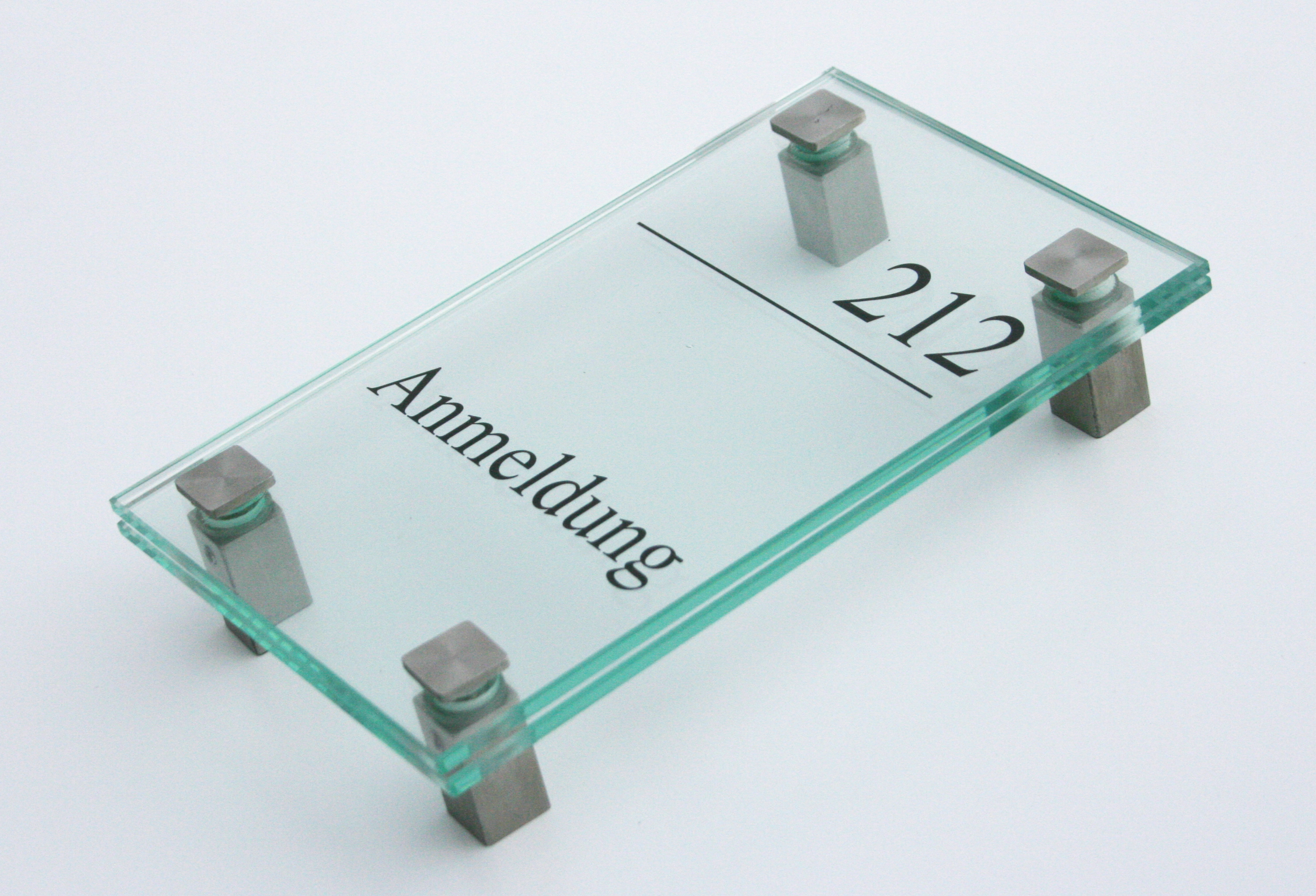 Glas-Türschild INOFIX-Q - 120 x 180 mm (hoch oder quer)