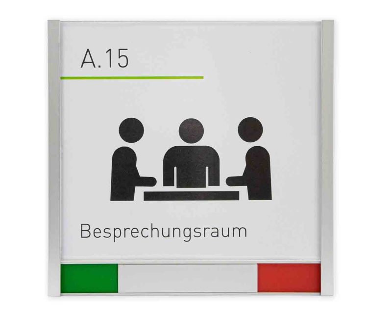 Türschild KRISTALLINO.s-Acryl - Frei-Besetzt - 155 x 148,5 mm (BxH)