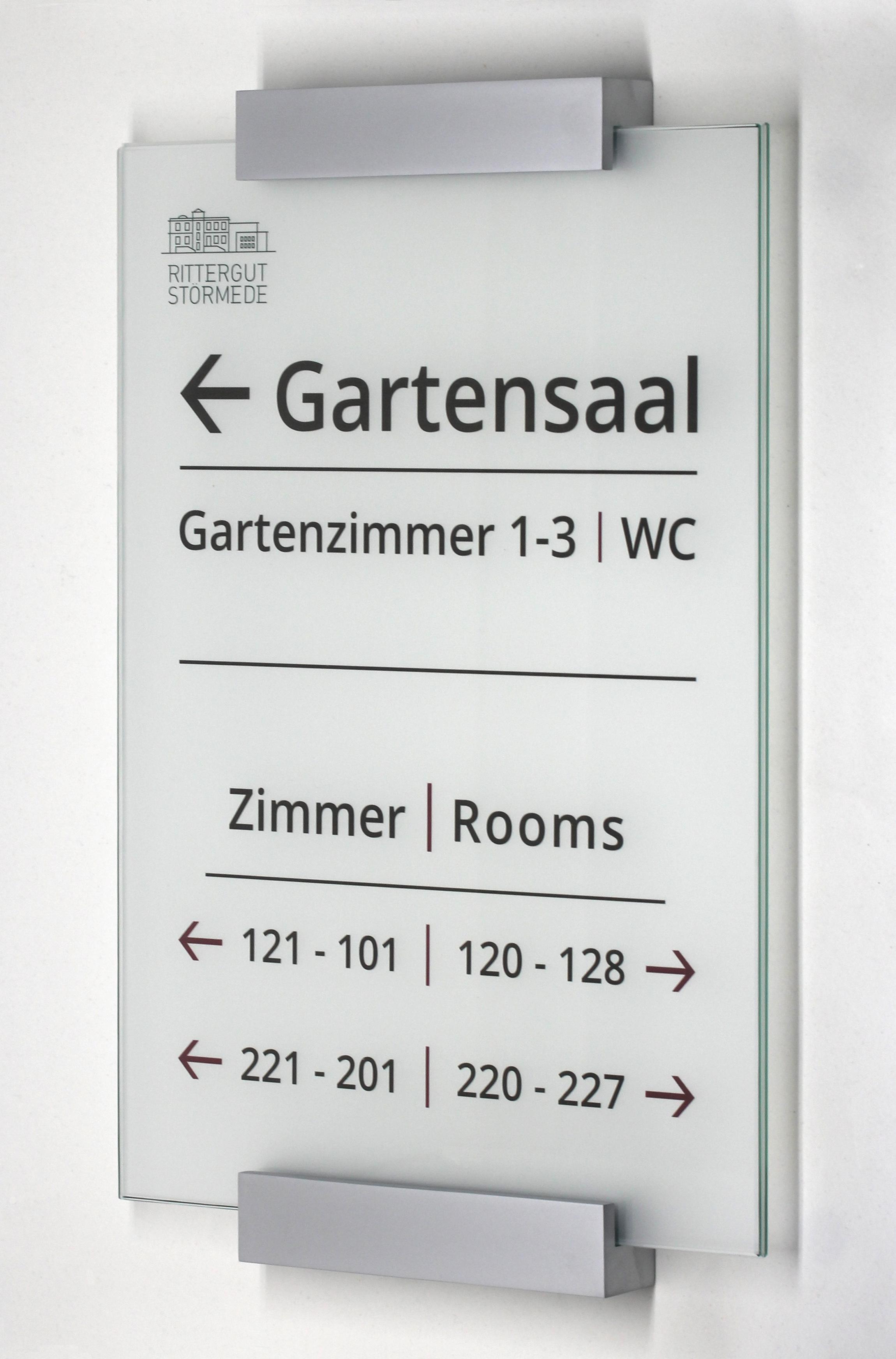 Glas-Türschild MONACO - 297 x 420 mm A3 hoch