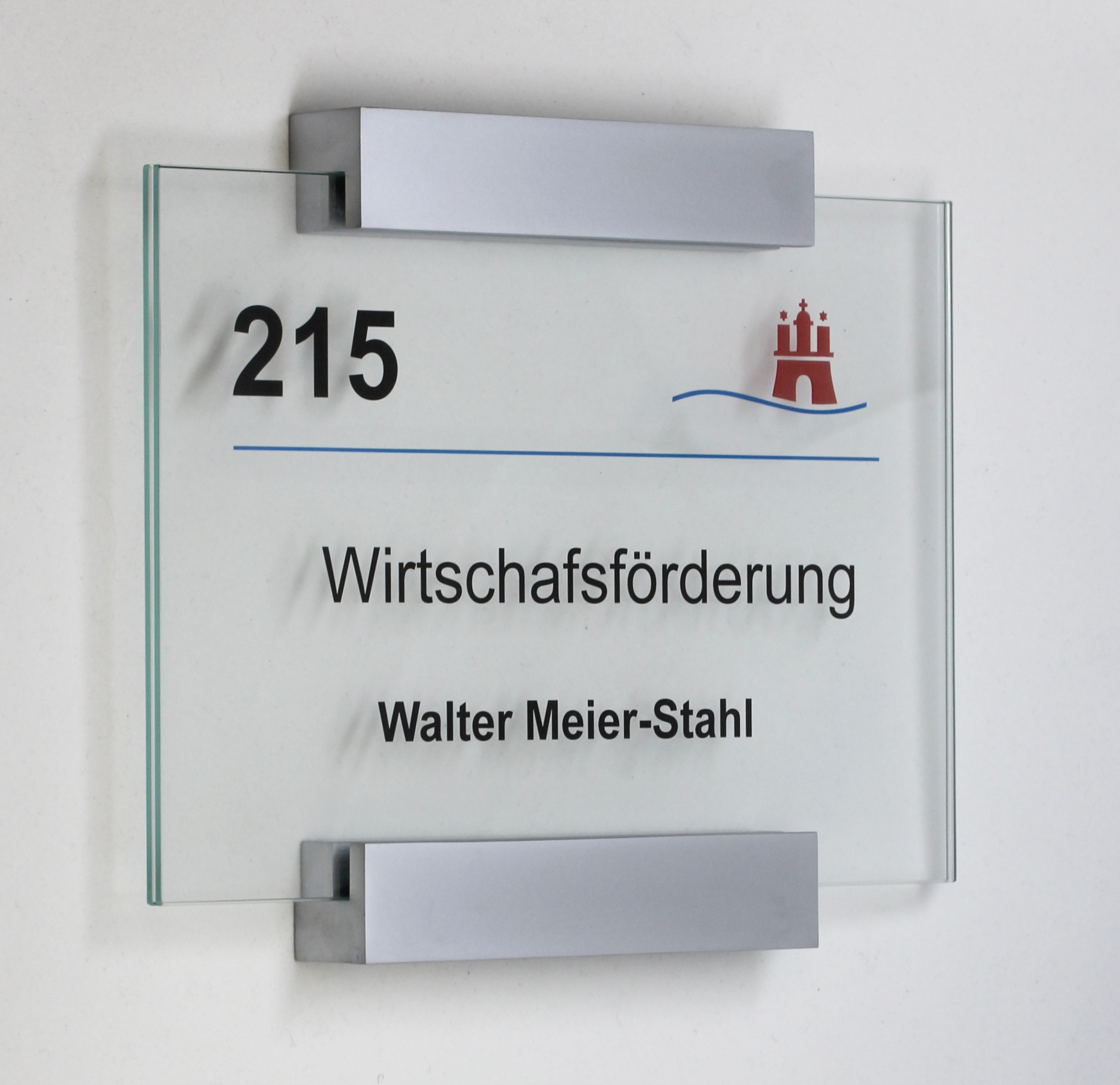 Glas-Türschild MONACO - 210 x 148 mm A5 quer