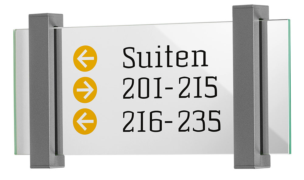 Glas-Türschild TORINO - 337 x 148 mm  (BxH)