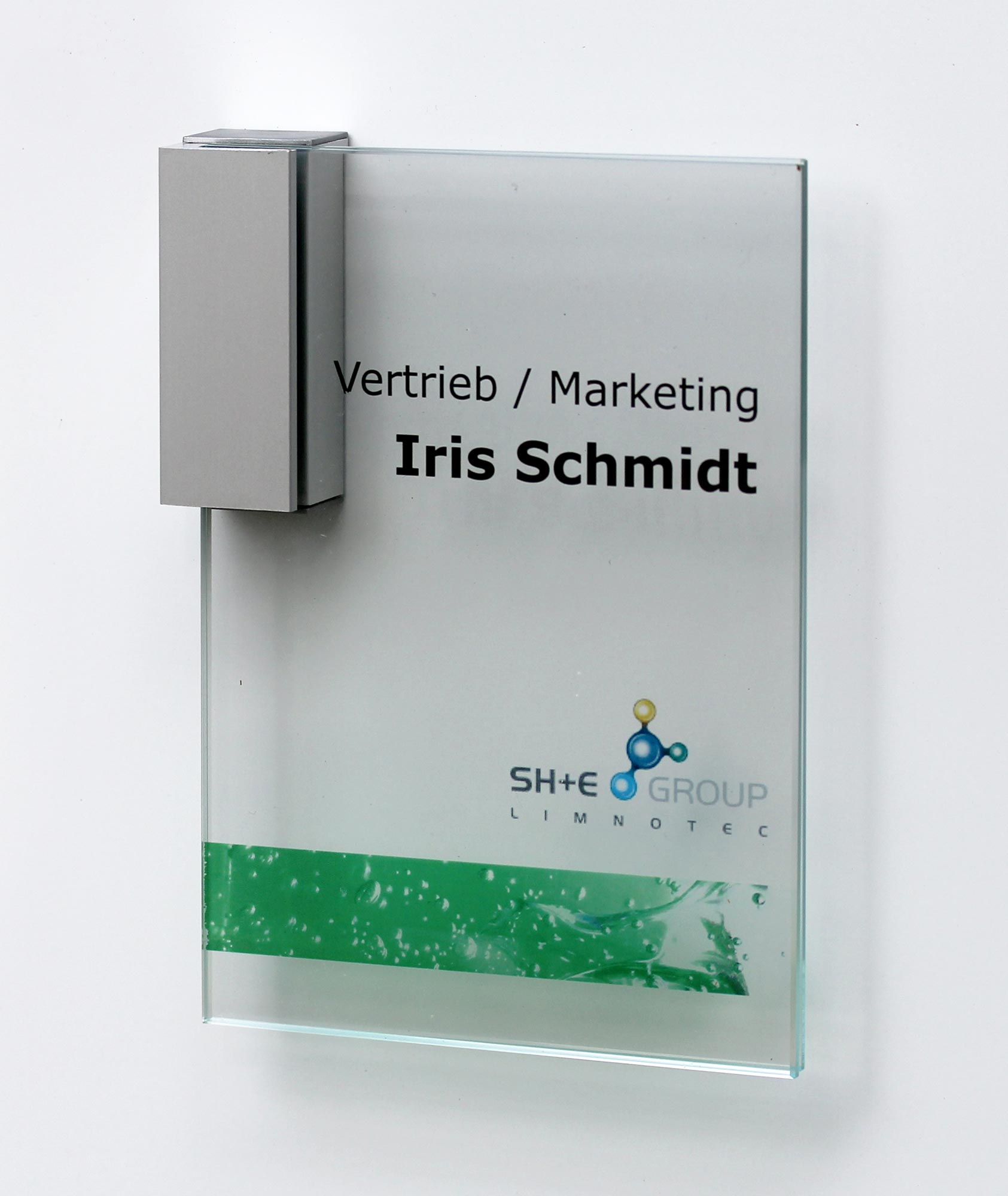 Glas-Türschild KRISTALLINO - 105 x 149 mm, DIN  A6