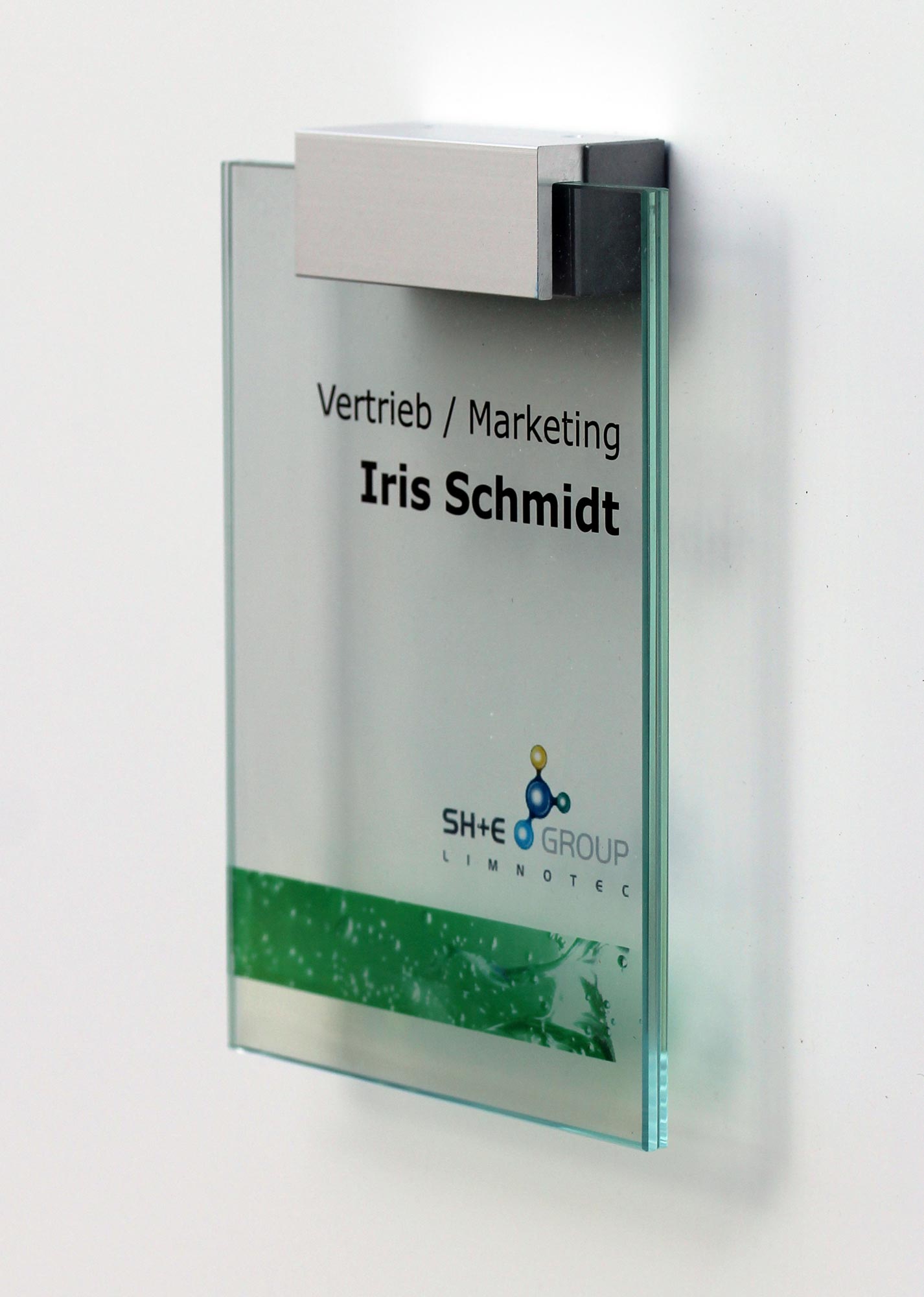 Glas-Türschild KRISTALLINO - 105 x 149 mm, DIN  A6
