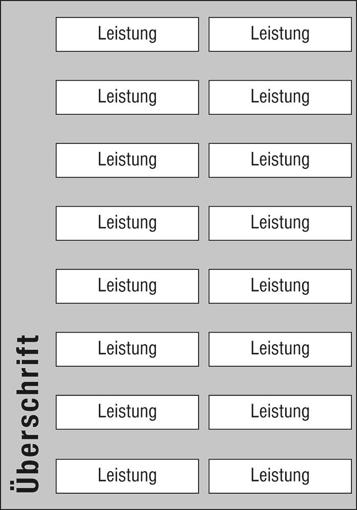 Leistungs-Tafel - 525 x 750 mm - mit 16 Titel