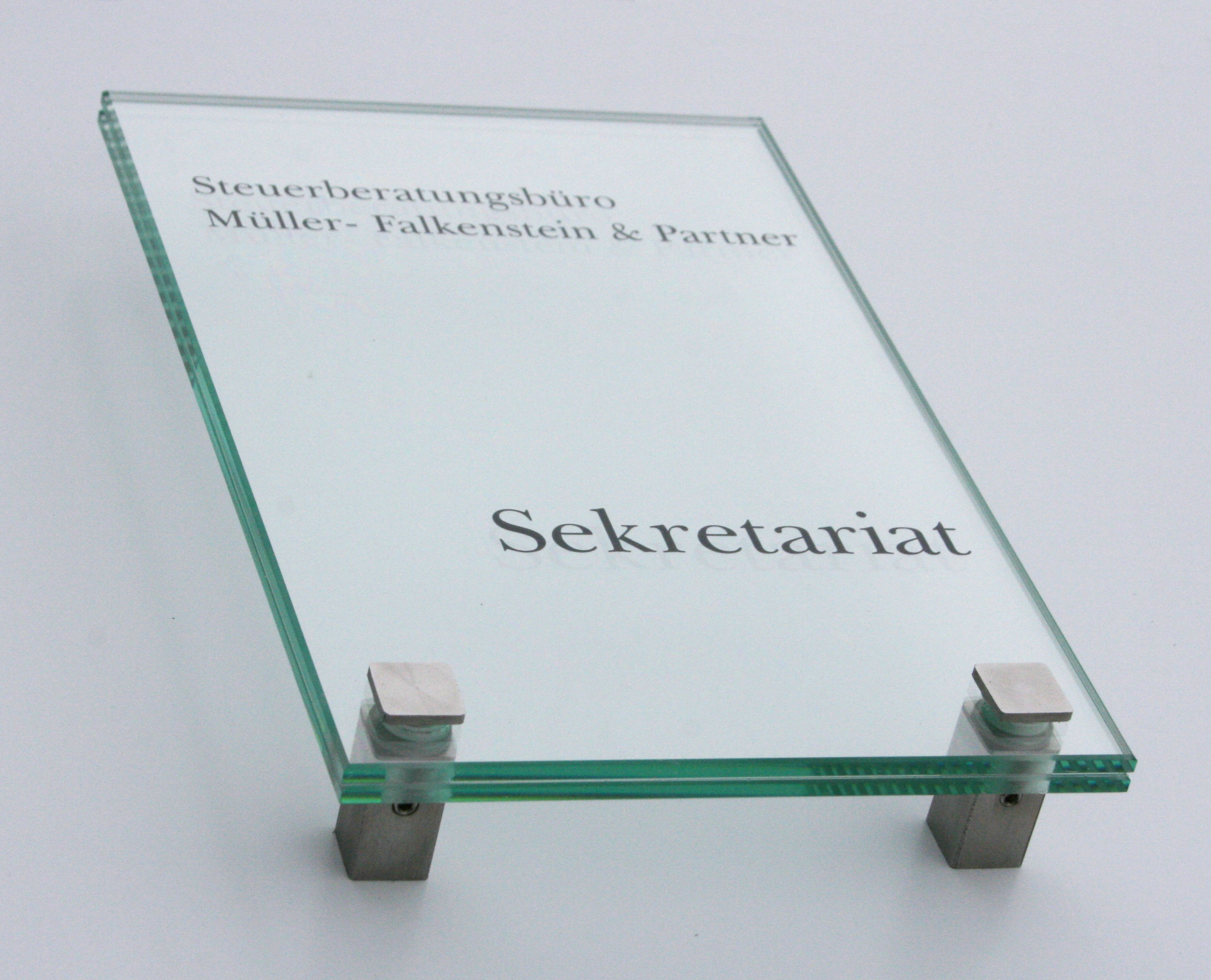 Glas-Türschild INOFIX-Q - 130 x 200 mm (BxH)