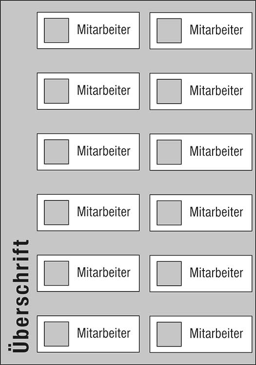 Mitarbeiter-Display - 525 x 750 mm - Überschrift + 12 Mitarbeiter
