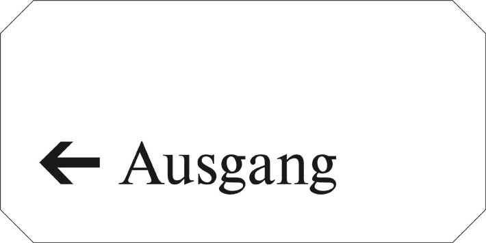 Typ Jota 250 x 125 mm - Ausgang Pfeil links