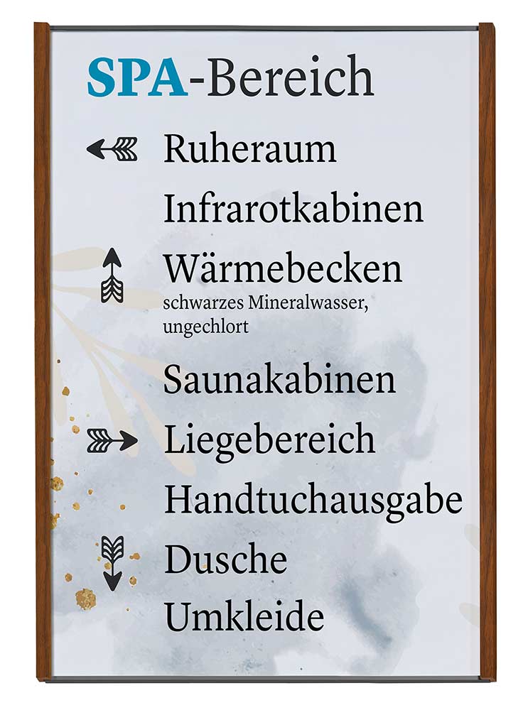 Türschild LMH Silver Line - Nussbaum 308,5 x 422,5 mm A3 hoch