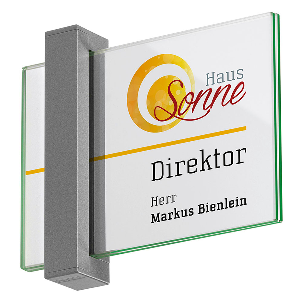 Glas-Türschild TORINO - 148 x 105 mm A6 quer (BxH)