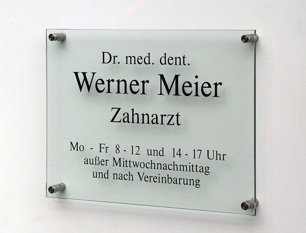 Echtglas-Schild (ESG) - 8 mm Typ Kristallum-klar