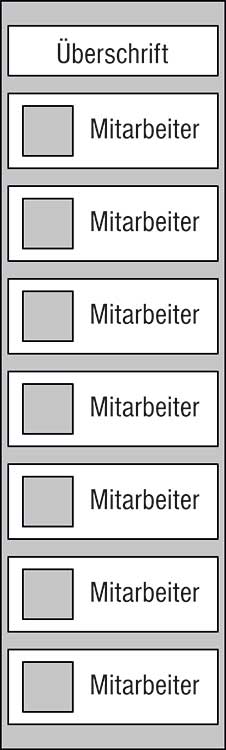 Mitarbeiter-Display - 225 x 750 mm - Überschrift + 7 Mitarbeiter