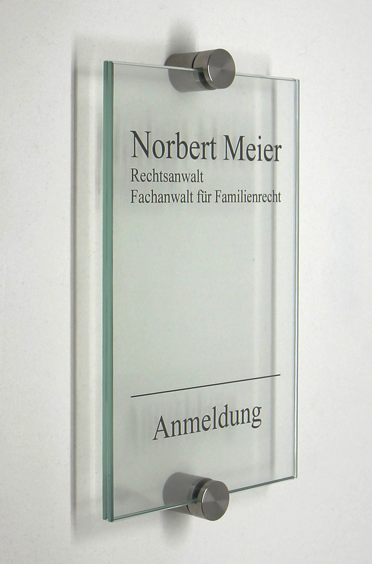 Glas-Türschild INOXO-K - 105 x 170 mm (hoch oder quer)